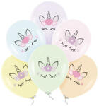 PartyPal Mintás lufi 11" 28cm 6db, Unikornis (LUFI494375)