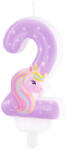 PartyPal Számgyertya Unikornis 8cm 2-es (LUFI678166)