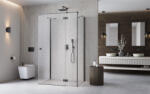 Radaway ? Essenza Brushed GunMetal ? KDJ+S ? szögletes ? szálcsiszolt fegyvermetál zuhanykabin 90x80 átlátszó balos (13897)