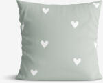 Goldea pamut párnahuzat - szívecskék, zsálya színű alapon 50 x 70 cm