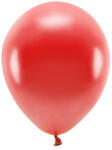 PartyDeco Eco latex léggömbök 26 cm metál, piros, 10 db