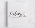 Húsvéti vonalrajz vászonkép saját névvel (négyzet)