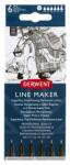 Derwent Tűfilc szett, 0, 05/0, 1/0, 2/ 0, 3/0, 5/0, 8 mm, DERWENT Line Marker , fekete (2305559)