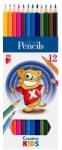 ICO Színes ceruza készlet, hatszögletű, ICO Creative Kids , 12 különböző szín (7140144002/7140051001)