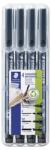 STAEDTLER Alkoholos marker készlet, OHP, STAEDTLER Lumocolor® 31 , 4 különböző vonalvastagság, fekete (31-9WP4GS) - tabexpress
