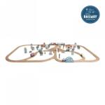 Little Dutch Set de sine de tren din lemn cu 107 piese - Little Railway Collection - Little Dutch
