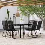 vidaXL Set mobilier de grădină, 7 piese, negru (3099170) - comfy