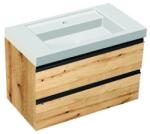Kolpa San Set mobilier suspendat cu lavoar Kolpasan, Harmony 90, cu 2 sertare, bronze oak (585500)