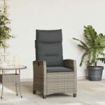 vidaXL szürke polyrattan fekvő kerti szék oldalsó asztallal (4108271) - pepita