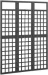 vidaXL 3 Paneles Kertválasztó - Fenyőfa - Fekete - 121x180 cm (316482)
