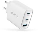 DEVIA Extreme Speed Series 65W GaN PD hálózati gyorstöltő adapter USB+2xType-C - fehér - coolmobile