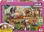 Schmidt Spiele Puzzle Schmidt din 200 piese - Picnic de grădină pentru câini și pisici (56534) Puzzle