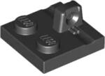 LEGO® 92582c11 - LEGO fekete lap 2 x 2 méretű, 1 zsanér csatlakozóval a tetején (92582c11)
