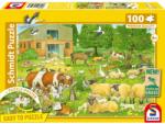 Schmidt Spiele Puzzle pentru copii Schmidt din 100 piese - Familii de animale de la fermă (56528) Puzzle