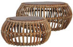 vidaXL 2 db természetes rattan dohányzóasztal (VD283082)