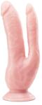 Blush Novelties Dildo Realist Dr. Skin DP cu Ventuza, PVC, Natural, 21.5 cm Dildo
