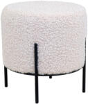 House Nordic Alford puff Mesterséges báránybőr, fehér fekete lábakkal, 35, 5x37 cm (1501170) - homelux
