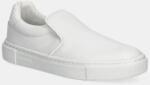 Calvin Klein teniși de piele CUPSOLE SLIP ON - WOVEN LTH femei, culoarea alb, HW0HW02297 PPYA-OBD0R1_00X (HW0HW02297)