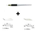NT Cutter Set Cutter/cutit metalic de precizie / hobby / craft + 80 LAME SCHIMB + VARF 30/45°NT Cutter (D-500GP+BDA-200P+BDC-200P)