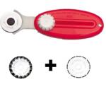 NT Cutter Set Cutter Rotativ Disc 28mm cu Lame Ondulate si Perforate Japonia (RO-2P + BS-28P + BW-28P)