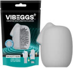 VIBEGGS Naughty Nubs - вибриращо яйце мастурбатор (бял)