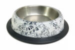 Raintech International fém etetőtál gumiperemmel, virágos mintával, 0, 7l /