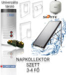 Napcsap 3-4 fő részére síkkollektoros szett: 1 db 2, 5 nm nagy síkkollektor, Cordivari 150 literes 1 hőcserélős bojler, szivattyú állomás vezérléssel, tágulási tartály (COR_SZETT_1NSIK_150L_1HCS-3401NST_NAPKO