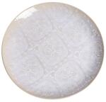Yala Vintage kerámia lapostányér - 21, 4x1, 7 cm - csempe mintás, fehér (Q171181)