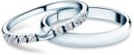 SAVICKI Verighete The Journey: aur alb, diamante de laborator, semicirculare, 2 mm și 3 mm