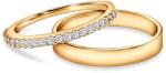 SAVICKI Verighete Share Your Love: aur, diamante de laborator, plate, 1, 5 mm și 3 mm