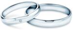 SAVICKI Verighete Fairytale: aur alb, diamant de laborator, semicirculare, 3 mm și 4 mm