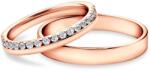 SAVICKI Verighete Dream: aur roz, diamante de laborator, plate, 3 mm