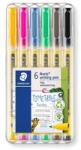 STAEDTLER Tűfilc készlet, 0, 6 mm, STAEDTLER "Noris® 307", 6 különböző szín (TS307SB6) - fiorex