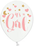 Partydeco Mintás latex lufi 11" 28cm 6db It's a girl (LUFI582036)