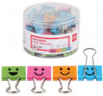 Deli Binder kapocs Deli színes 25 mm Smile tégelyben (48 darab)