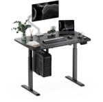 StableDesk Birou reglabil electric StableDesk, 1 motor, Touchscreen, Ridica 80 kg, Ergonomic, 3 Functii de Memorie, Sistem Anti-Coliziune, Timer, Inaltime 71-119 (SD-102-NE-R-NE-120x67)