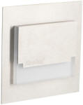 Kanlux 0, 8W, 14 lm, 12V, 4000K, 75x75 mm természetes fehér süllyeszthető szögletes rozsdamentes acél lépcsővilágító - 50 000 h élettartam (32490)