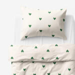 Goldea gyermek pamut ágyneműhuzat - szívecskék, elefántcsont színű alapon 140 x 200 és 70 x 90 cm