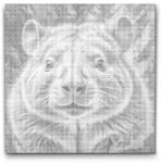  PontPöttyöző - Wombat tompa zöld árnyalatokban Méret: 50x50cm, Keretezés: Kerek keret, Szín: Zöld