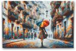  Gyémántszemes kirakó - Séta a városban Méret: 40x60cm, Keretezés: Műanyagtáblával, Gyémántok: Kerek