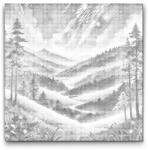  PontPöttyöző - Élénk éjszakai táj 2 Méret: 50x50cm, Keretezés: Műanyagtáblával, Szín: Fekete