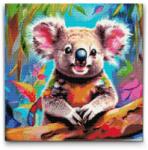  Gyémántszemes kirakó - Vidám koala 2 Méret: 50x50cm, Keretezés: Keret nélkül (csak a vászon), Gyémántok: Négyzet alakú