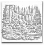  PontPöttyöző - Vízesés a természetben 3 Méret: 50x50cm, Keretezés: Kartonlemezen, Szín: Kék