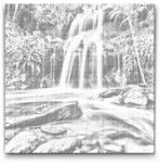  PontPöttyöző - Vízesés a természetben 2 Méret: 50x50cm, Keretezés: Műanyagtáblával, Szín: Zöld