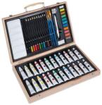 Fluxshop Set pictura si desen cu 45 de piese, carcasa din lemn cu maner si inchizatori (FLX-833730)