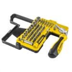 TOPEX Set de biti si mufe cu axde actionare cu clichet 68 piese (39D346) Surubelnita
