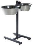 TRIXIE Stativ reglabil cu 2 castroane din inox 2 x 4, 5 L 28 cm