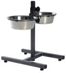 TRIXIE Stativ reglabil cu 2 castroane din inox 2 x 1, 8 L 20 cm
