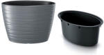 Prosperplast Ghiveci de flori oval cu inserție MAZE piatră gri 58, 5 cm