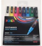 uni Dekormarker készlet, 0, 9-1, 3 mm, UNI "Posca PC-3M", 8 különböző szín (TUPC3M8DB) - jatekotthon